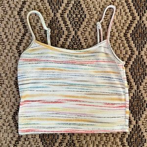 love this multi colored stripe crop top
